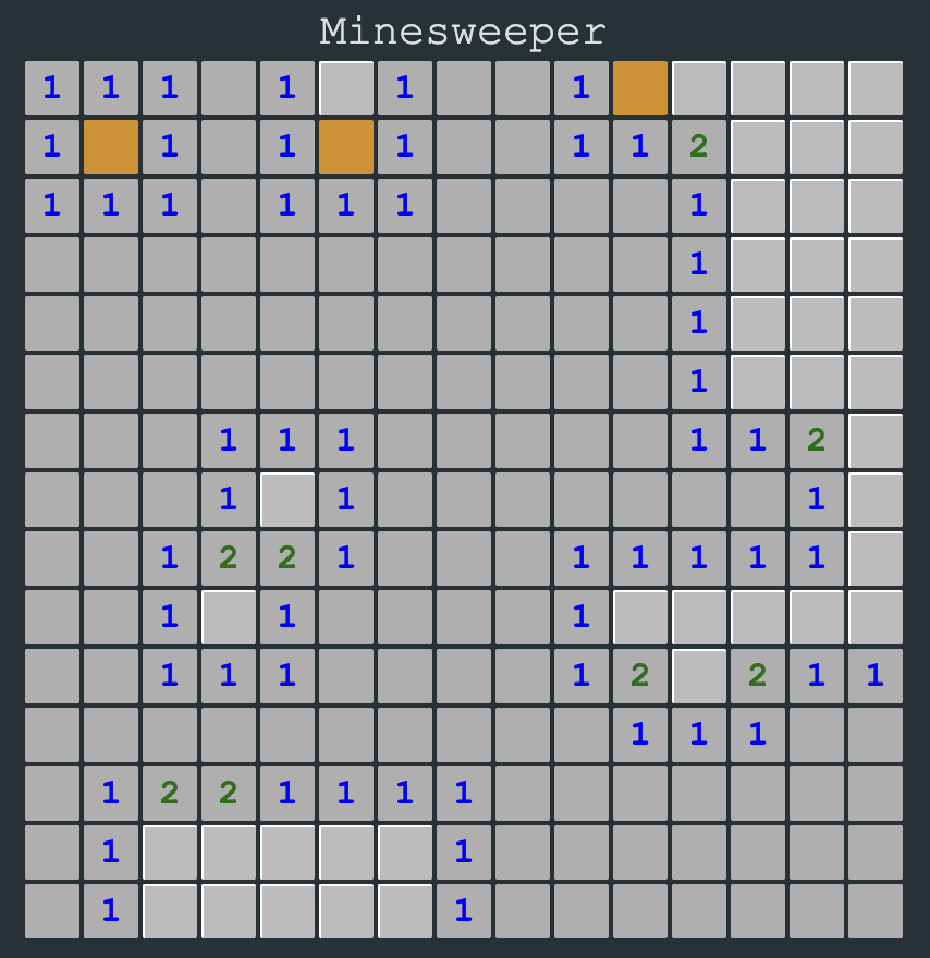 An image of the Minesweeper game